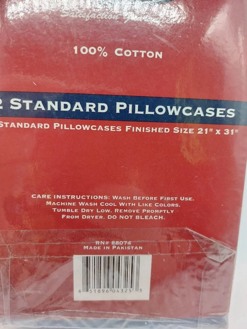 Bradbury & Smith 2 Standard Pillowcases 100% Cotton Blue 21x31